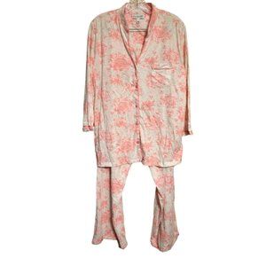 Kim Rogers Intimates 100% Cotton Pajama Set, Size L (top) & XL (bottom)